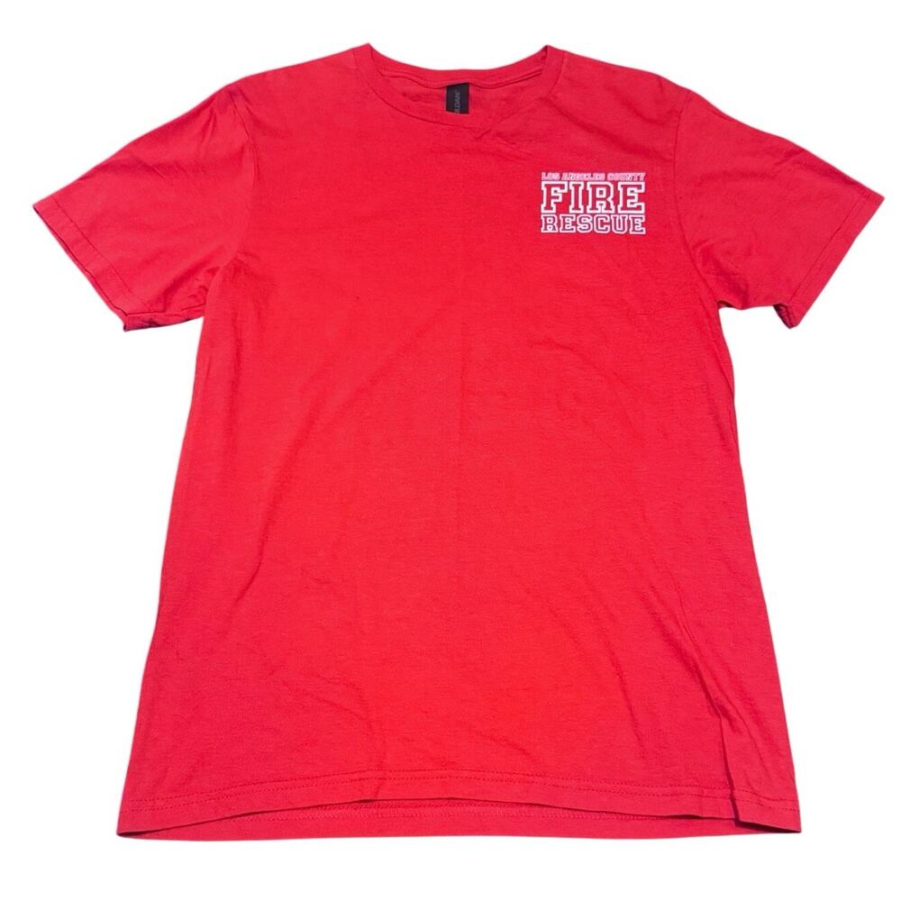 NEW Gildan Red LAFD Los Angeles Fire Department Graphic T-Shirt — SMALL